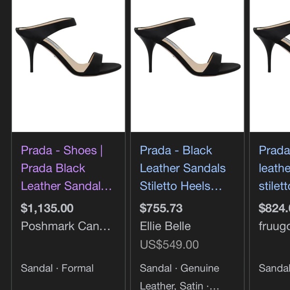 Prauda-black leather heels - Picture 1 of 5